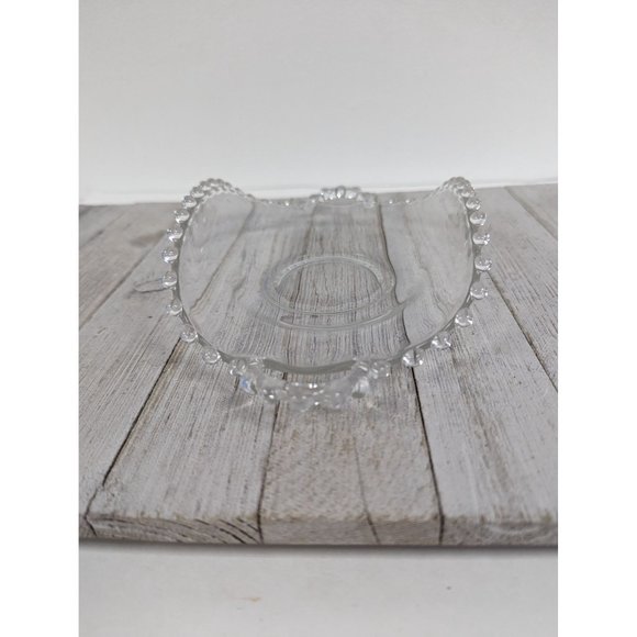 Vintage Imperial Glass Candlewick Handled Tray Plate Curved Platter 8 1/2" - Picture 6 of 7